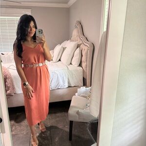 a new day Coral Midi Dress